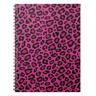 Beautiful hot pink leopard skin glitter shine notebook