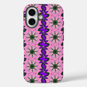 Beautiful hot pink +purple shade motif monogram iPhone 16 case
