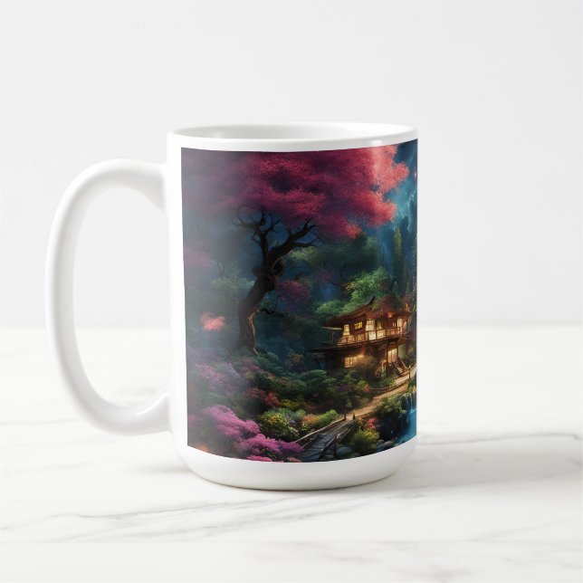 Beautiful House and Gardens in a Magical Land Coffee Mug (Left)