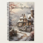 Beautiful House in Winter Scene, Change Name, Year Planner<br><div class="desc">Digital artwork of a beautiful stone house in winter.  These make great gifts or stocking stuffers for Christmas,  or use one for planning a special occasion,  such as a wedding.  AI assisted graphic purchased with commercial use.  Artwork:  RavenPrintableDesign</div>