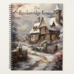 Beautiful House in Winter Scene, Change Name, Year Planner<br><div class="desc">Digital artwork of a beautiful stone house in winter.  These make great gifts or stocking stuffers for Christmas,  or use one for planning a special occasion,  such as a wedding.  AI assisted graphic purchased with commercial use.  Artwork:  RavenPrintableDesign</div>
