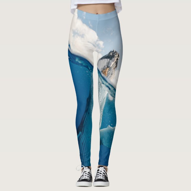 Beautiful Huge Whale Leggings (Front)