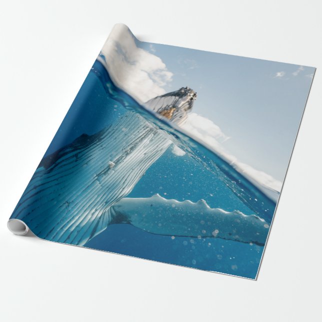 Beautiful Huge Whale Wrapping Paper (Unrolled)