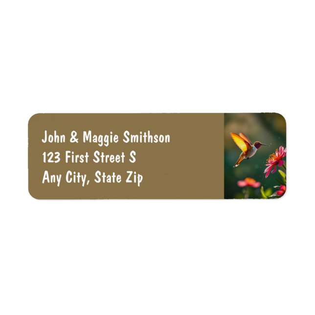 Beautiful Hummingbird Bird Animal Nature Wildlife  Return Address Label (Front)