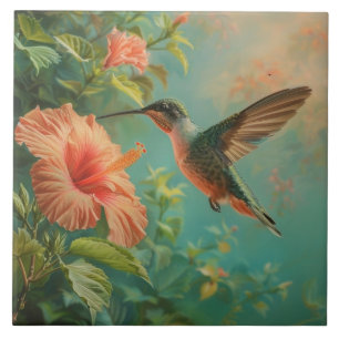 Beautiful Hummingbird Ceramic Tile