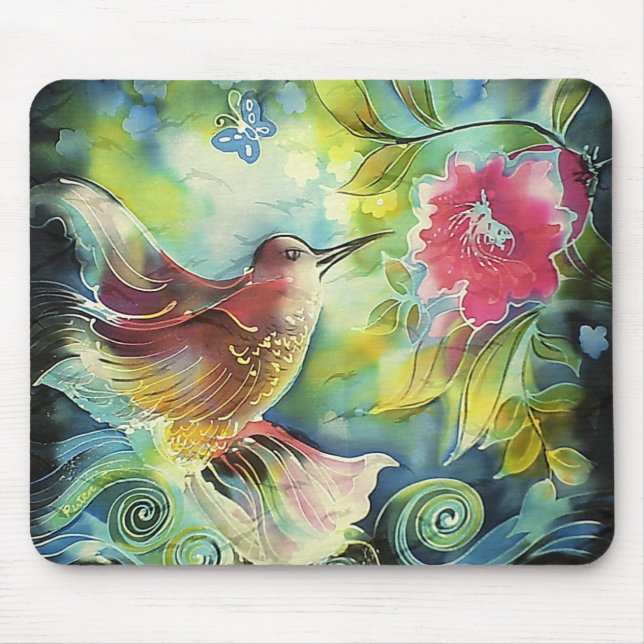 Beautiful Hummingbird Mouse Pad (Front)