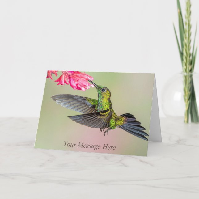 Beautiful Hummingbird Personalised Card (Front)