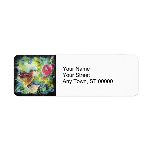 Beautiful Hummingbird Return Address Label (Front)