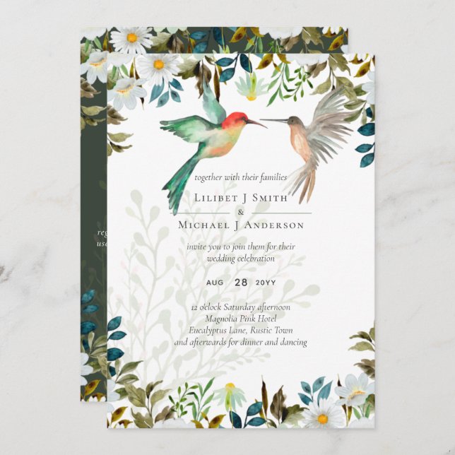 Beautiful HUMMINGBIRDS Couple Wedding (Front/Back)