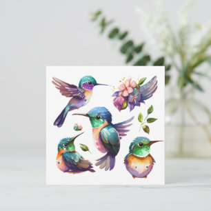 Beautiful Hummingbirds for Bird Lovers on  Invitation