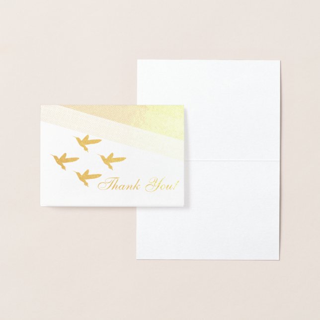 Beautiful Hummingbirds Thank You Foil Card (Display)