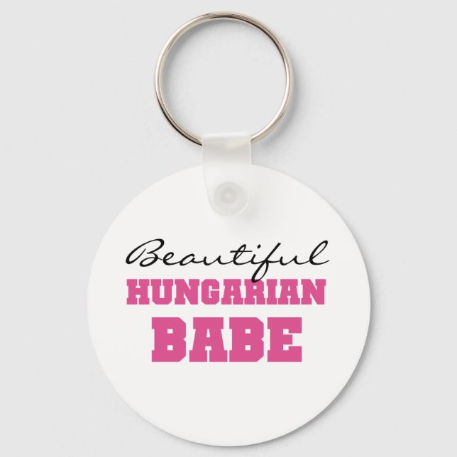 Beautiful Hungarian Babe Key Ring (Front)