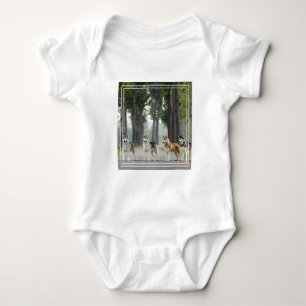 Beautiful Husky Dogs on a Nature Trail Baby Bodysuit