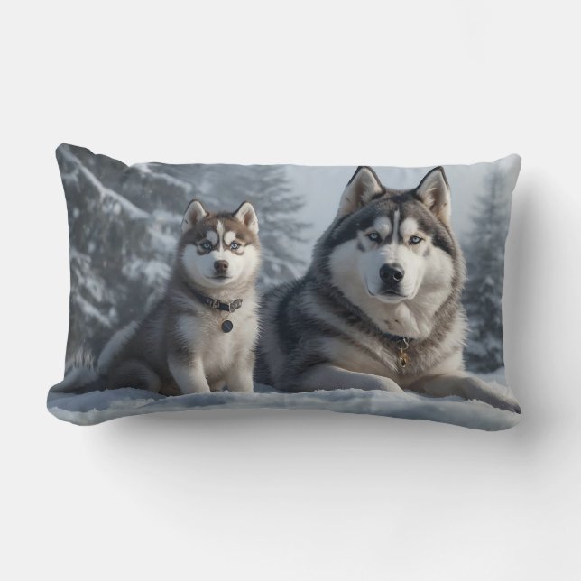 Beautiful Husky  Lumbar Cushion (Front)
