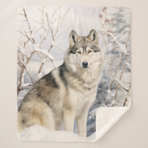 Beautiful Husky Sherpa Blanket