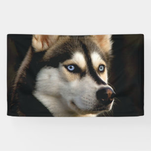 Beautiful Husky Throw Pillow Banner