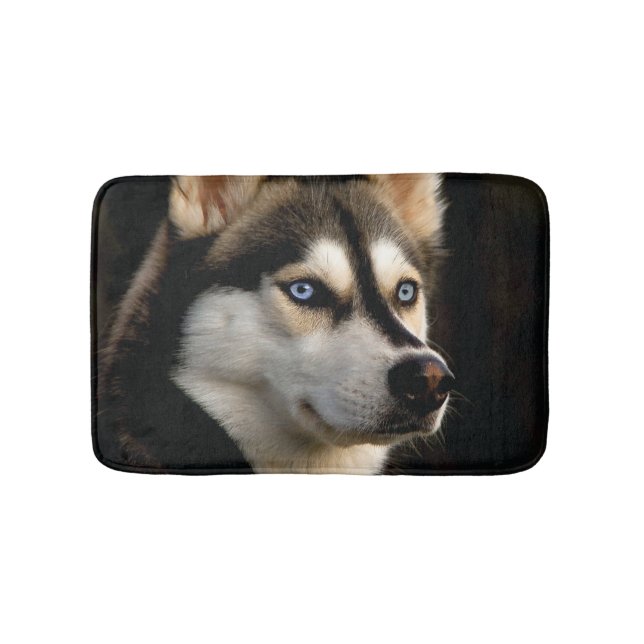 Beautiful Husky Throw Pillow Bath Mat (Front)