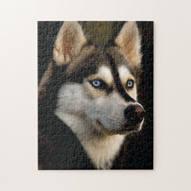 Beautiful Husky Throw Pillow Jigsaw Puzzle (Vertical)
