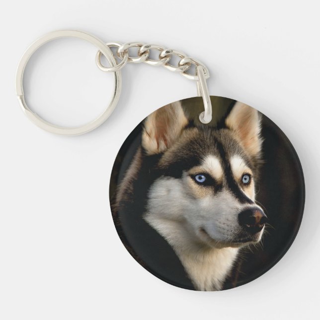 Beautiful Husky Throw Pillow Key Ring (Front)