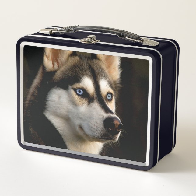Beautiful Husky Throw Pillow Metal Lunch Box (Front)