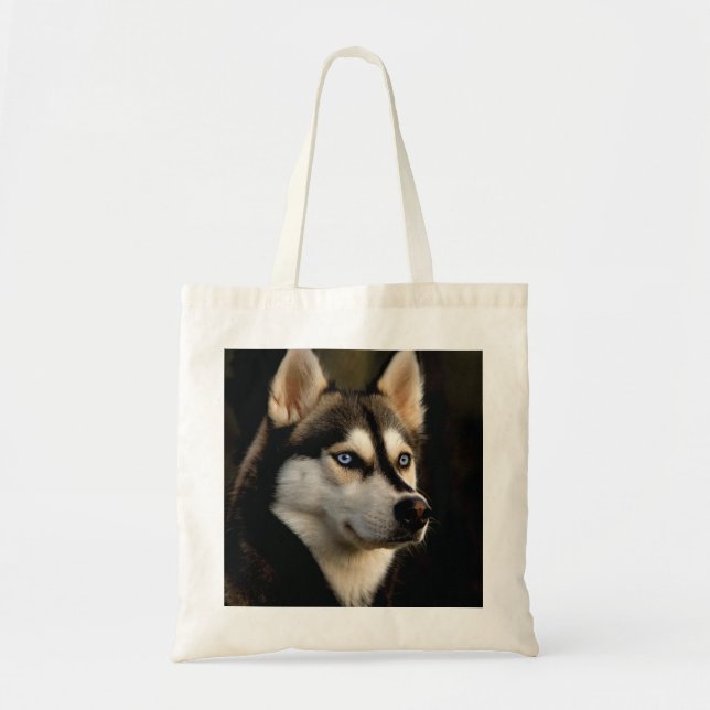 Beautiful Husky Throw Pillow Tote Bag (Front)