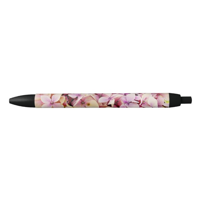 Beautiful Hydrangea Flowers Black Ink Pen (Front)