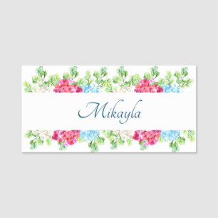 Beautiful Hydrangea Flowers Name Tag