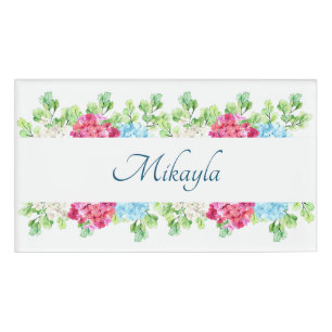 Beautiful Hydrangea Flowers Name Tag