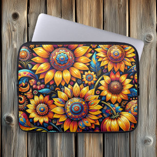 Beautiful Hyperrealistic Sunflower Art Laptop Sleeve