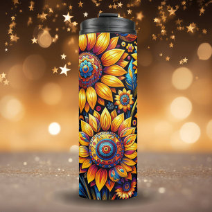 Beautiful Hyperrealistic Sunflower Art Thermal Tumbler