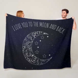 Beautiful I love you to the moon and back Fleece Blanket