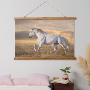 Beautiful Iberian Horse in the Meadow at Sunset Hanging Tapestry