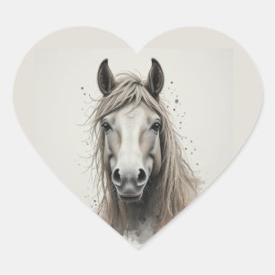 Beautiful Icelandic Horse Animal Art Heart Sticker