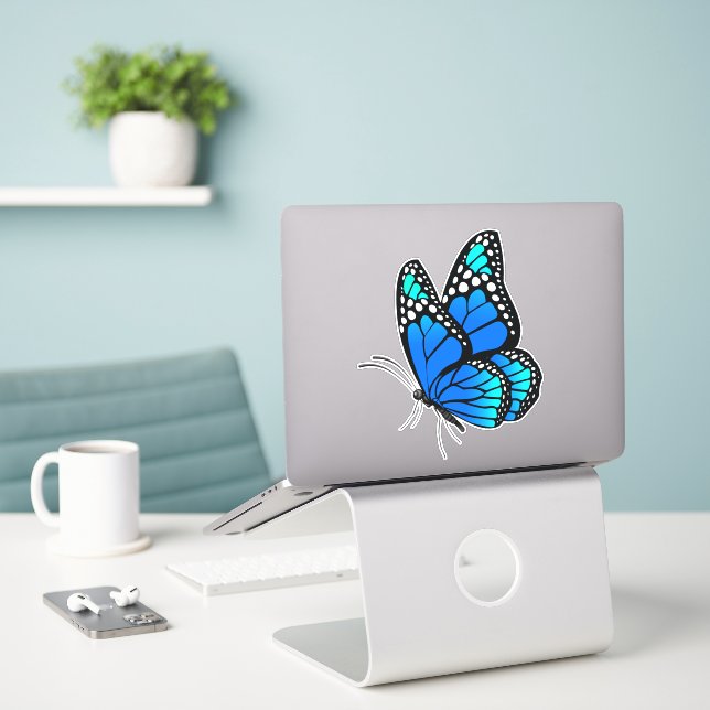 Beautiful illustrated Butterfly  (Laptop On Desk)
