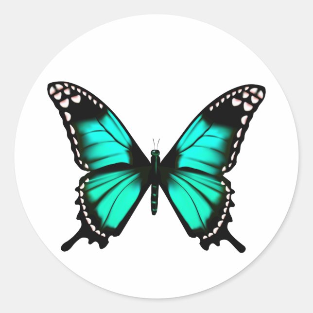 Beautiful illustrated Butterfly  Classic Round Sti Sticker (Front)