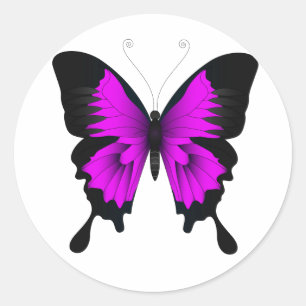 Beautiful illustrated Butterfly Classic Round Sti Sticker