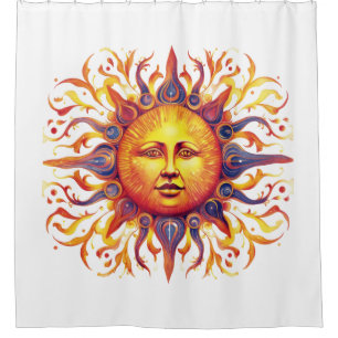 Beautiful Illustrated Sun Shower Curtain