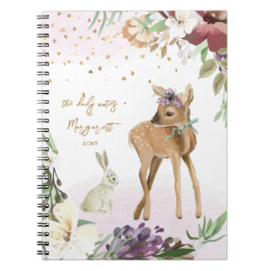 Beautiful Illustration Sparkling Gold Glitter Girl Notebook
