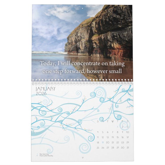 Beautiful images with affirmations calendar (Jan 2026)