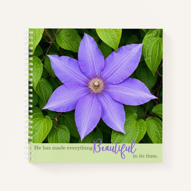 Beautiful in Its Time | Purple Clematis Notebook (Front)