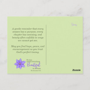 Beautiful in Its Time Purple Clematis Postcard
