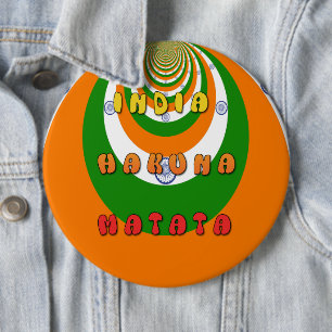 Beautiful India National Flag Colours Hakuna Matat 6 Cm Round Badge