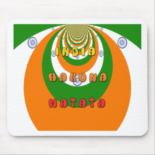 Beautiful India National Flag Colours Hakuna Matat Mouse Pad