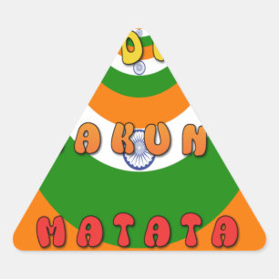 Beautiful India National Flag Colours Hakuna Matat Triangle Sticker