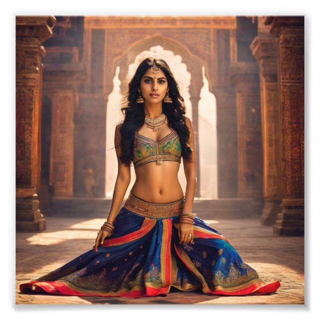 Beautiful Indian Girl in Traditional Dress Photo Print (Front)