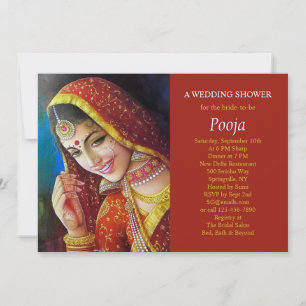Beautiful Indian Girl Shower Invitation