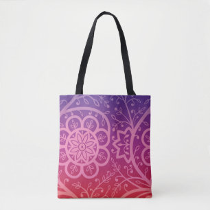 Beautiful indian gradient floral pattern tote bag