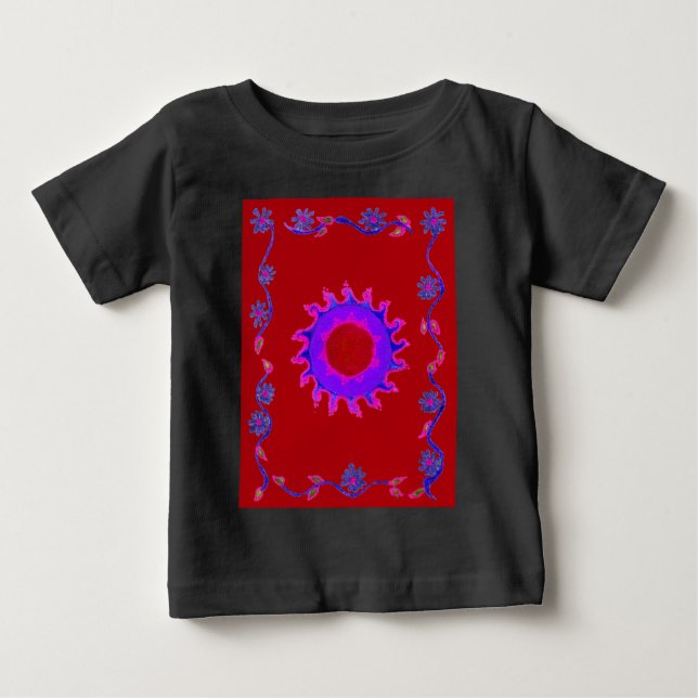 Beautiful Indian Motif Mehndi Art Design Baby T-Shirt (Front)