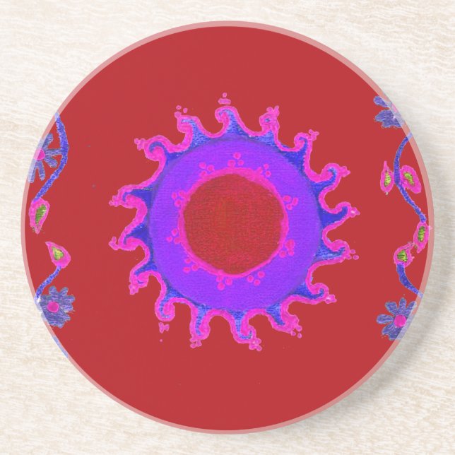 Beautiful Indian Motif Mehndi Art Design Coaster (Front)