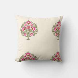 Beautiful Indian trees on pink  Cushion